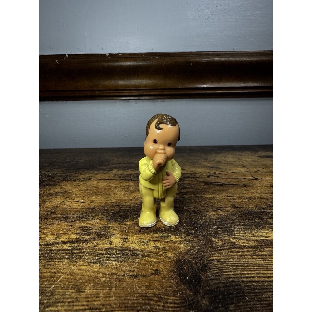 Fisher Price Loving Family HISPANIC Baby Brother Baby Sister Yellow Outfit RARE